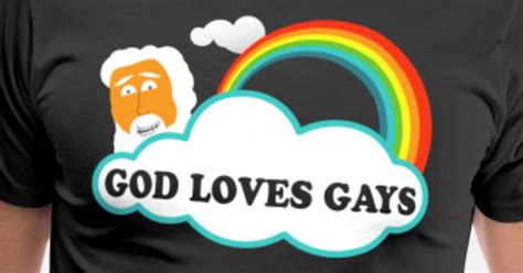 God Loves Gay Lgbt Gay Lesbian Rainbow Pride Mens Premium T Shirt