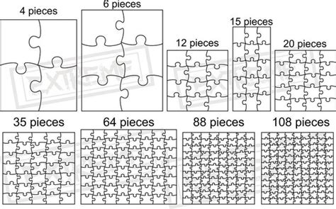 large jigsaw puzzle template collection dxf eps svg zip file