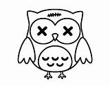 Halloween Owl Coloring Colorear Para Coloringcrew Con Dibujo Buho Dibujos sketch template