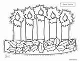 Lucia Activities Lucys Vorlage Krone Feast Candles sketch template