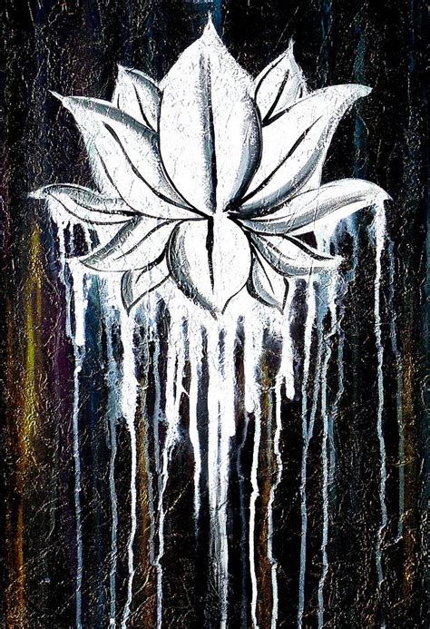 Contemporary Lotus Flower Painting Painting By Holly Anderson