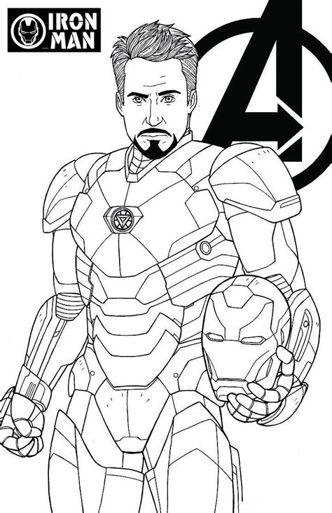 avengers endgame iron man tony stark coloring page avengers cartoon