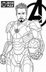 Endgame Avengers Stark Tony Iron Man Coloring sketch template