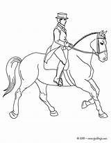 Jinete Caballo Cavaliere Dressage Cavalo Adiestra Colorier Treinando Mulher Hellokids Equitation sketch template