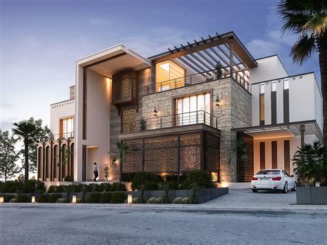 modern islamic villa  behance modern villa design luxury exterior