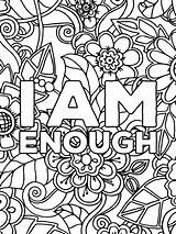 Coloring Pages Affirmations Floral sketch template