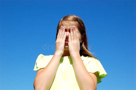 sad girl hiding face stock image image  hidden tears