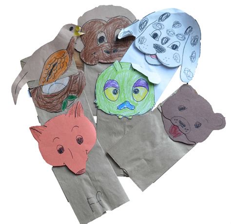 childrens learning activities paper bag puppets