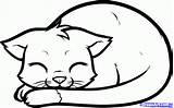 Cat Sleeping Drawing Draw Cute Face Step Cartoon Clipart Easy Clip Cliparts Down Drawings Laying Tutorial Library Cats Resting Napping sketch template