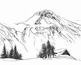 Mountain Coloring Pages Mountains Clipart Covered Snow Scene Book Montagne Coloriage Template Color Coloriages Webstockreview sketch template