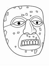 Aztec Mask Coloring Pages Xiuhtecuhtli Mayan Printable Template Drawing History Masks Para Crafts Colorear Color Mayans Incas Bible Cartoons Select sketch template