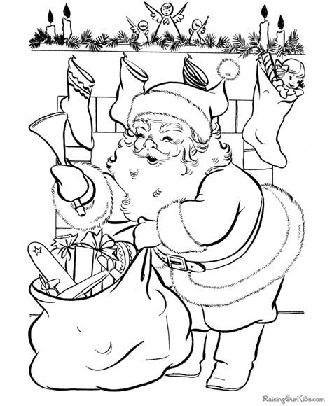 printable christmas santa coloring pictures