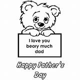 Dad Coloring Beary Fathers sketch template
