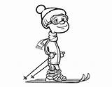 Skier Professional Coloring Coloringcrew Colorear Ski sketch template