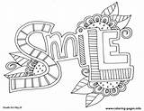 Coloring Pages Printable Smile Word Doodle Color Alley Inspirational Quotes Words Colouring Kids Sheets Adult Quote Print Da Simple Quotesgram sketch template