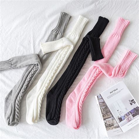 Hot Style Knitted Socks Over The Knee Long Tube And Long Pile Pile