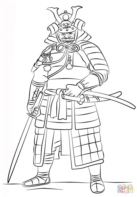 samurai wearing  ucyoroi coloring page  printable coloring