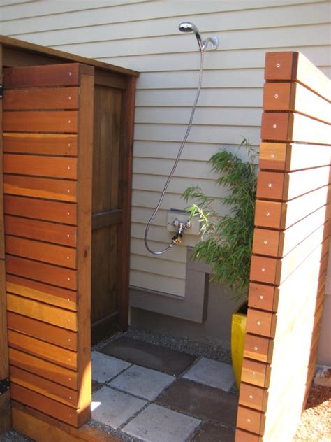 outdoor shower exterior  conscious construction