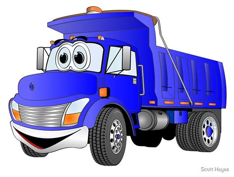 blue cartoon dump truck  scott hayes redbubble