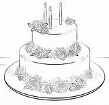 Cake Coloring Birthday Pages Drawing Draw Happy Sketch Printable Easy Big Simple Cakes Supercoloring Kids Roses Step Drawings Colouring Paintingvalley sketch template
