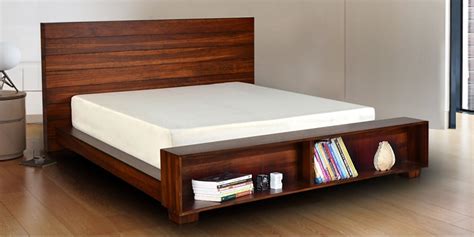 buy contemporary platform king size bed  brown finish  afydecor