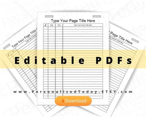 printable fillable editable checklists   digital downloads etsy