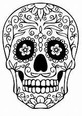 Coloring Skull Pages Sugar Printable Visit sketch template
