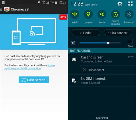 screen mirroring    android  chromecast  click root