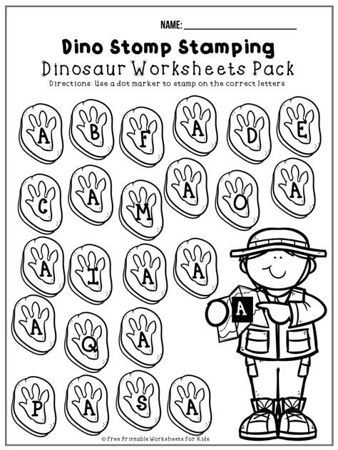 dinosaur printable worksheets pack kool kids games
