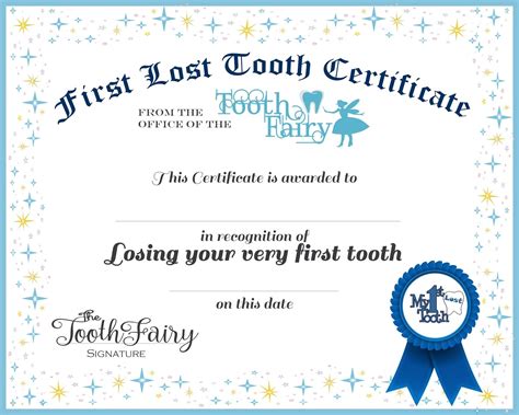 printable tooth fairy certificate printable world holiday
