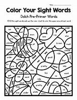 Sight Color Words Primer Pre Dolch Contains Preview sketch template