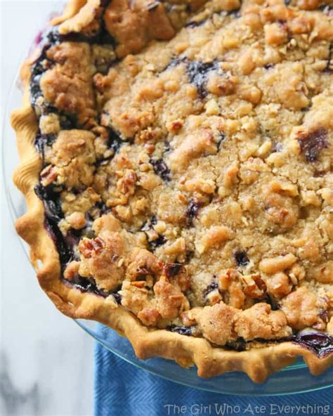 blueberry custard pie a creamy blueberry pie with a crunchy streusel topping