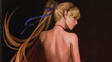 aq43 anime long hair girl sexy back wallpaper