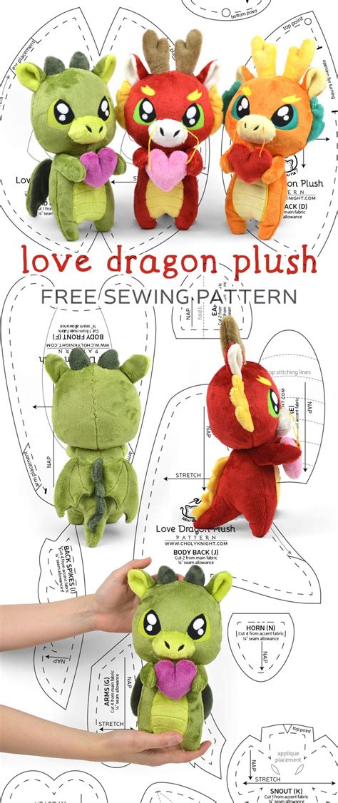 pattern friday love dragon plush choly knight sewing  kids
