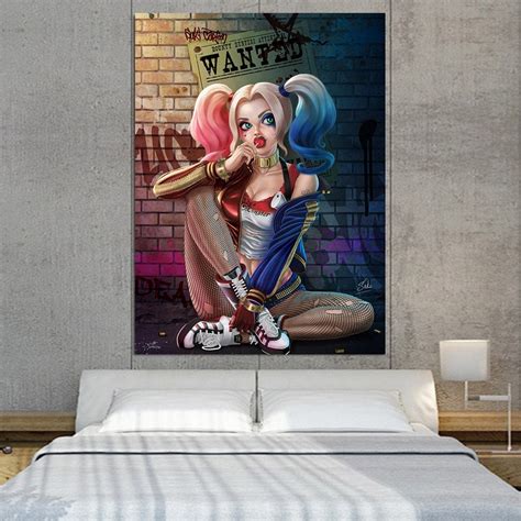 Suicide Squad Harley Quinn Sitting Pose 1pc Vertical Canvas