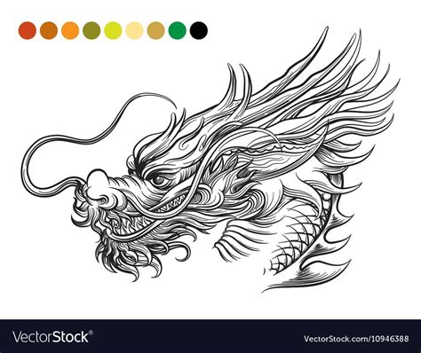 chinese dragon head coloring sheet coloring page