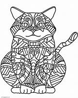Katten Zentangle Volwassenen Erwachsene Katzen Kleurplaten Malvorlage sketch template