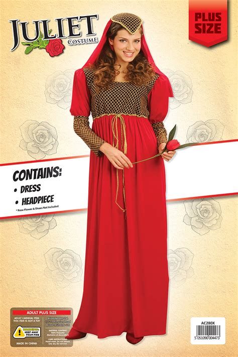 Ladies Juliet Costume For Shakespear Romeo Capulet Fancy Dress Outfit