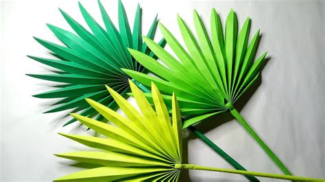 diy fan palm leaves paper crafts tutorial youtube