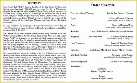 obituary template obituary templates samples template