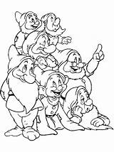 Nains Coloriage Neige Blanche Dwarfs Pages Coloriages Seven Walt Colorier Animation Adult sketch template
