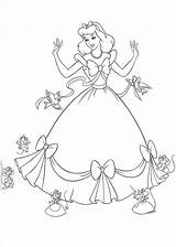 Assepoester Jurk Kleurplaten Cinderella Kleurplaat Princesses Cinderela sketch template