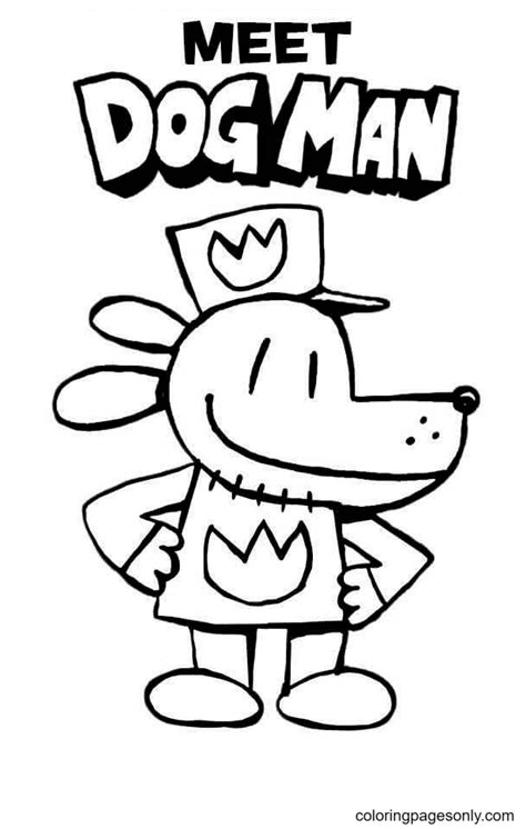 dog man coloring book pages