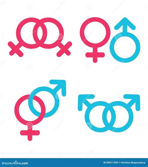 Sexual Orientation Icons In Trendy Flat Style Stock Illustration
