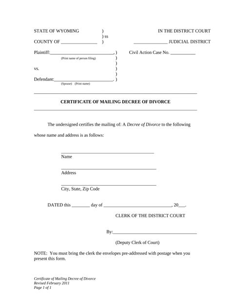 certificate divorce decree form fill   sign printable