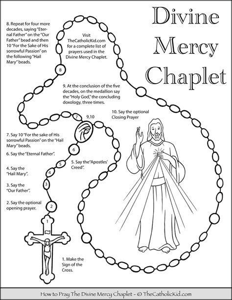 pray  divine mercy chaplet kids coloring page divine