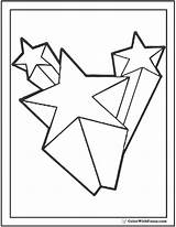 Stars Shooting Coloring Star Pages 3d Printable Print Color Moon Clipart Hearts Getcolorings Getdrawings Colorwithfuzzy sketch template