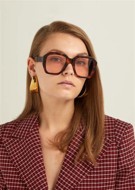 celine céline eyewear oversized tortoiseshell acetate sunglasses