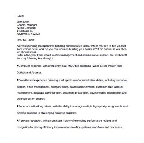 sample executive assistant cover letter templates   ms word