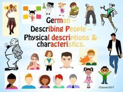 german describing people physical descriptions characteristics